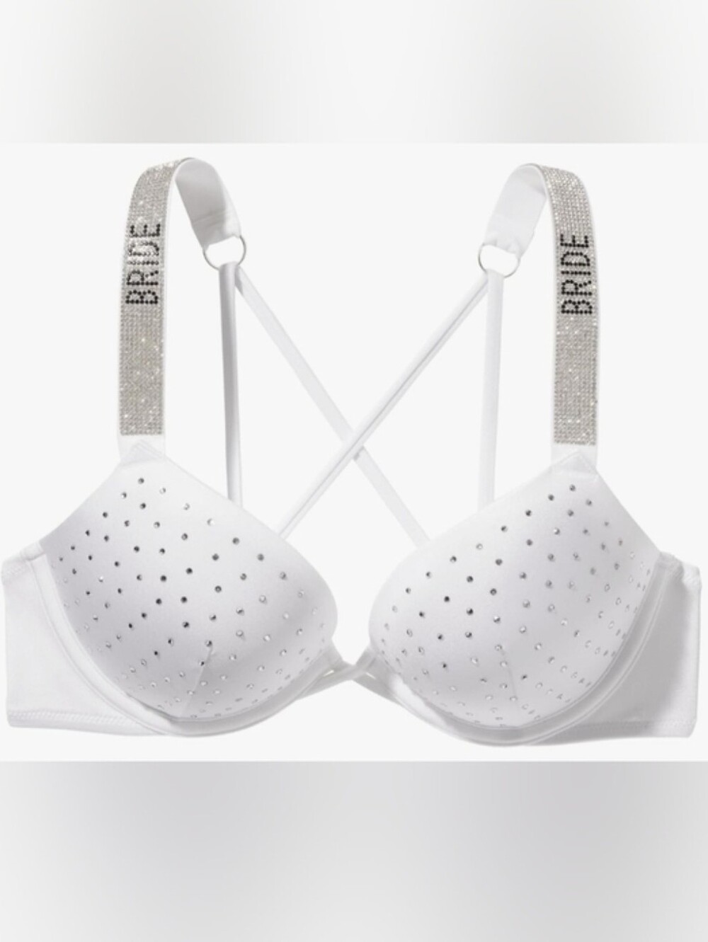 NWT Victoria's‎ Secret Shine Strap  Bombshell Rhinestone Push-Up Bikini Top 32D